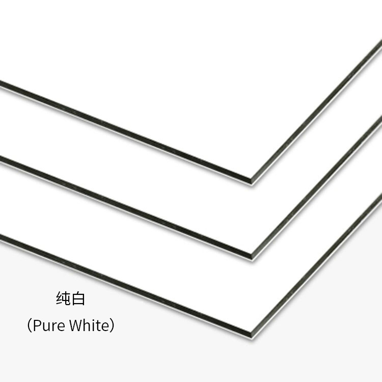 Shanghai Jixiang Aluminum-Plastic Panel Pure White 4mm Outdoor Billboard Curtain Wall Ceiling Dry-Hanging Decorative Panel High Gloss