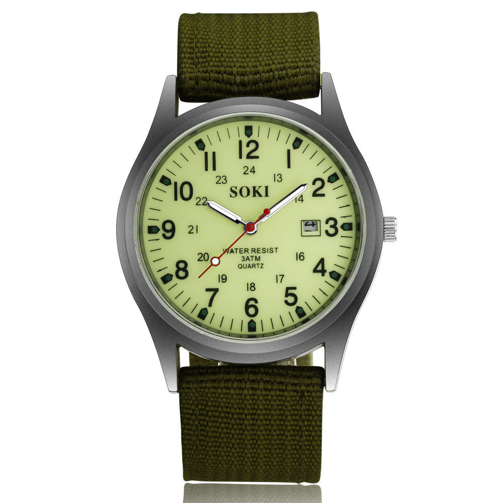 SOKI ropa de lona reloj de hombre reloj de regalo de moda casual reloj militar calendario deseo estudiante reloj deportivo reloj de cuarzo