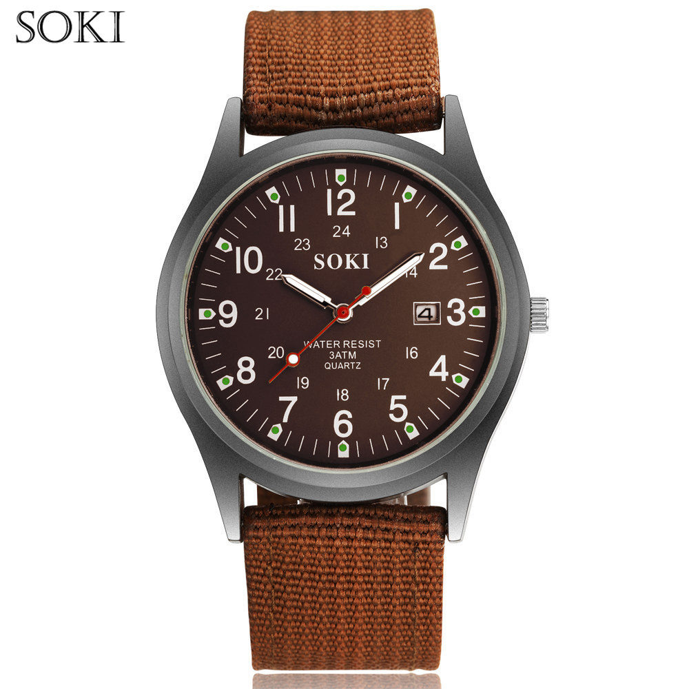SOKI ropa de lona reloj de hombre reloj de regalo de moda casual reloj militar calendario deseo estudiante reloj deportivo reloj de cuarzo