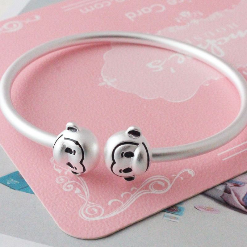 Imitation Silver Monkey Year Zodiac Year Monkey Belongs to Monkey Baby Monkey Adjustable Bracelet Female Mother and Child Decoration Manufacturer Wholesale