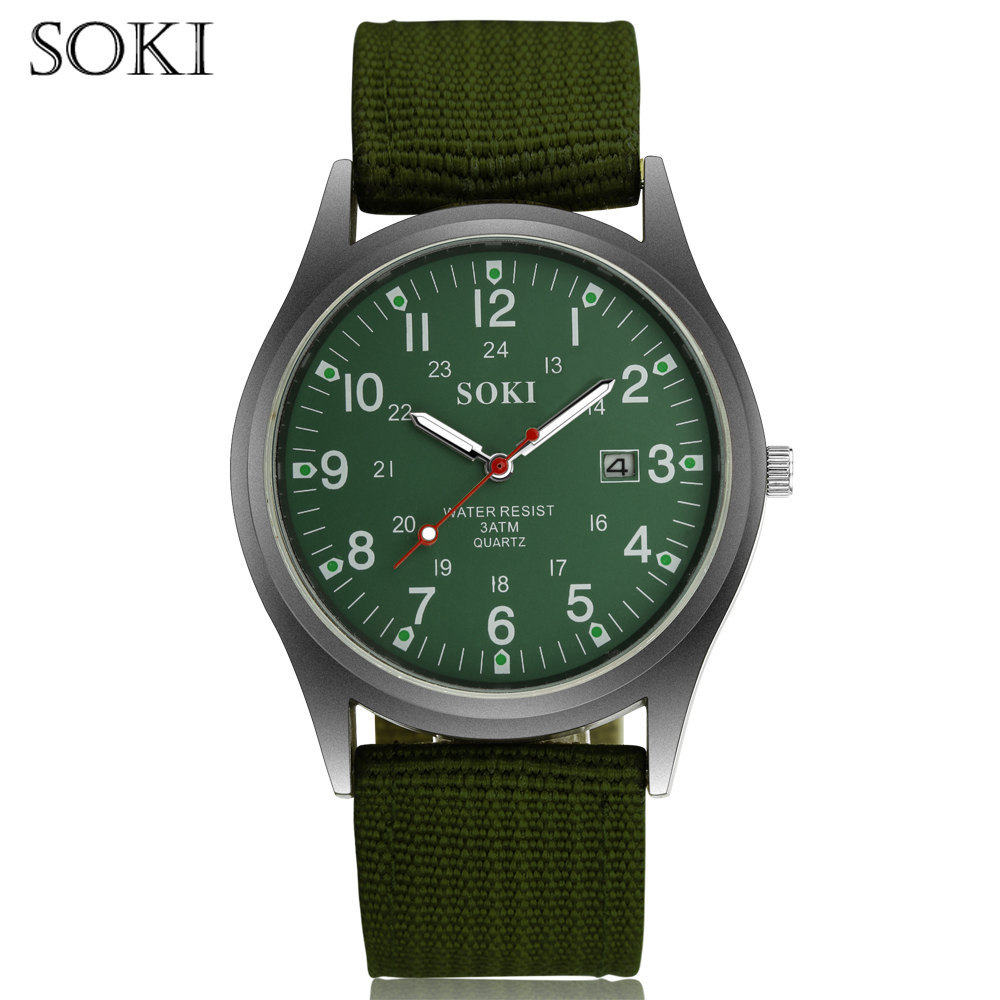 SOKI ropa de lona reloj de hombre reloj de regalo de moda casual reloj militar calendario deseo estudiante reloj deportivo reloj de cuarzo