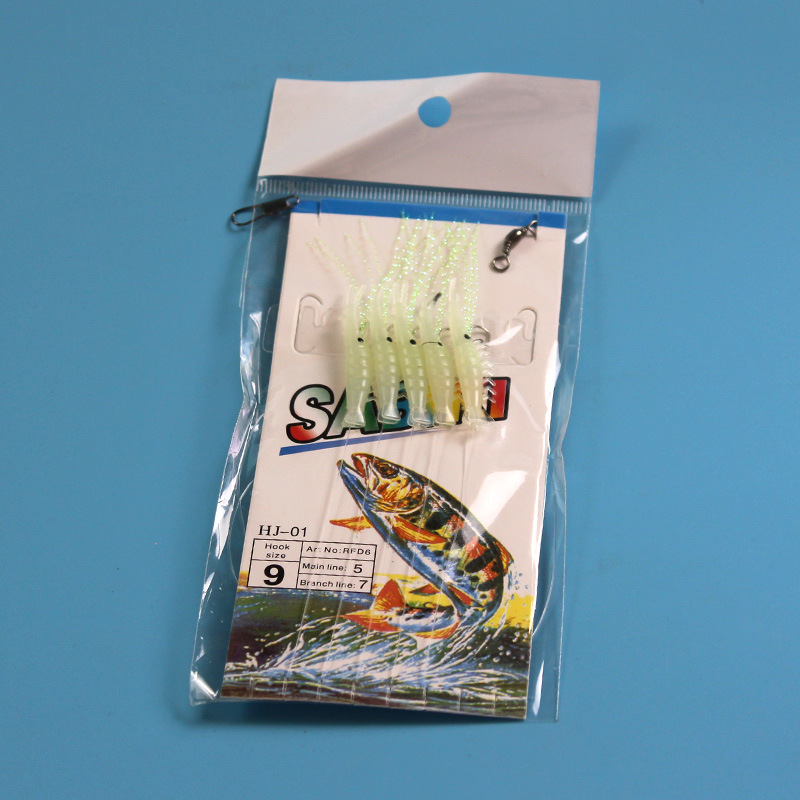 Luminoso Camarón cadena gancho fluorescente biónico suave Camarón luminoso/Bionic Camarón/Luya gancho de cebo al por mayor