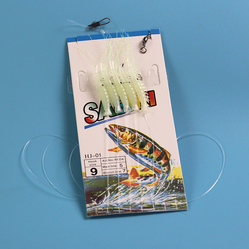 Luminoso Camarón cadena gancho fluorescente biónico suave Camarón luminoso/Bionic Camarón/Luya gancho de cebo al por mayor