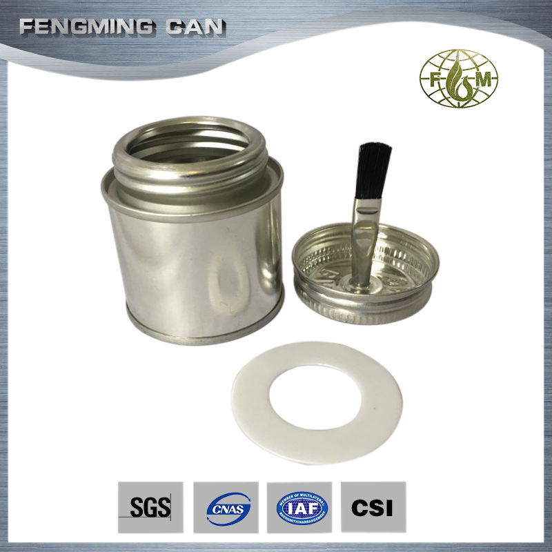 马口铁化工包装罐 螺旋胶水瓶带毛刷 密封溶剂铁罐批发