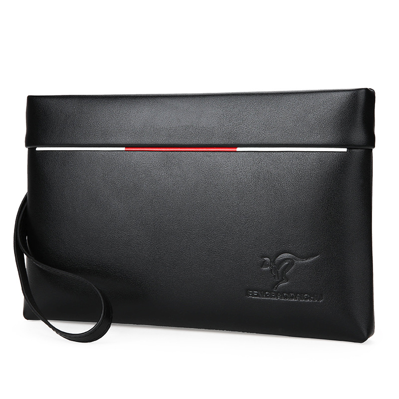 Bolso de mano texturizado transfronterizo, bolso de mano para hombres de negocios, bolso de sobre de gran capacidad de cuero suave, moderno, informal y de moda para hombres de comercio exterior image 7