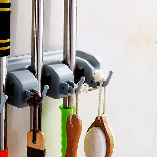 Factory Direct Sale ABS Plastic Dustpan Hook Wall Mounted Multi-Function Shelf for Mop Rack Bathroom Broom Hook Stand