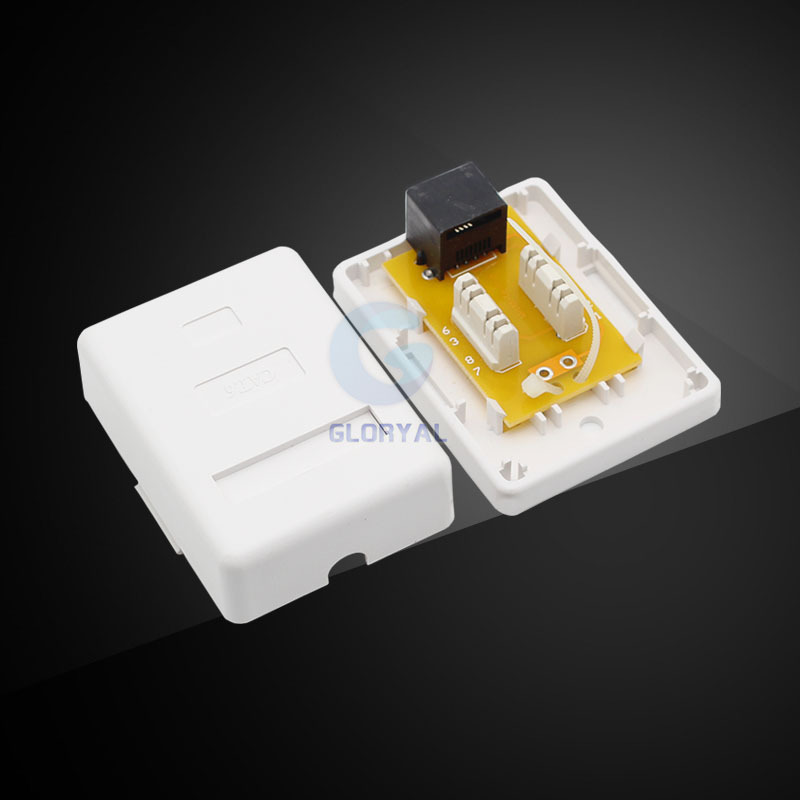 厂家直供六类RJ45非屏蔽款信息模块网络单口桌面盒