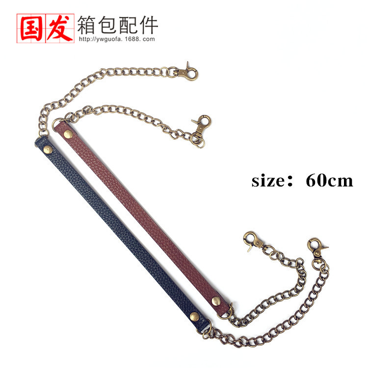 60cm bolsa de alta calidad PU cadena de bolsa de oro correa de hombro cadena accesorios DIY 0668