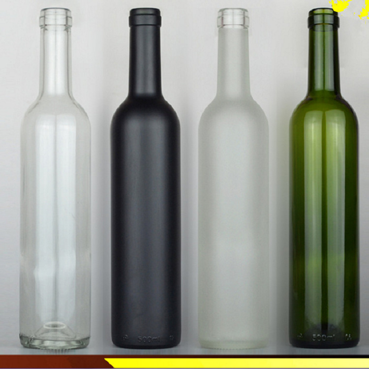 批发750ml红酒瓶187ml葡萄酒瓶香槟饮料瓶500ml墨绿晶玻璃瓶质料