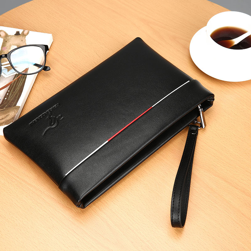 Bolso de mano texturizado transfronterizo, bolso de mano para hombres de negocios, bolso de sobre de gran capacidad de cuero suave, moderno, informal y de moda para hombres de comercio exterior image 5