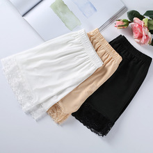 安全裤女防走光女夏 冰丝无痕安全裤 三分裤花边打底裤女一件代发