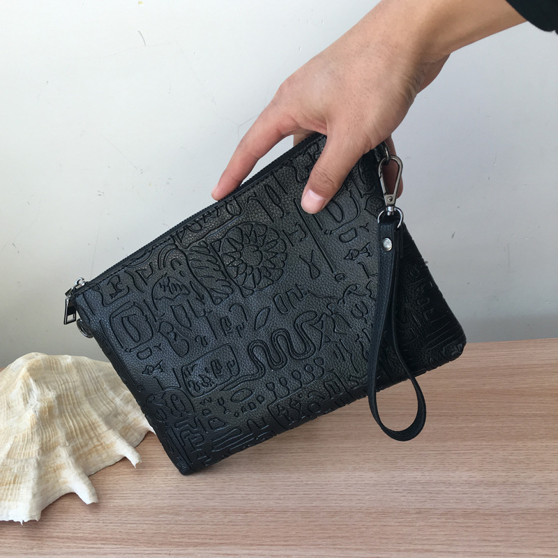 Kuaishou celebridad Wu Di Tianou mismo estilo de negocios en relieve bolso de los hombres espíritu Guy billetera bolsa social bolso de los hombres de moda