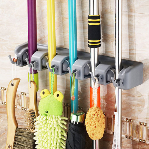 Factory Direct Sale ABS Plastic Dustpan Hook Wall Mounted Multi-Function Shelf for Mop Rack Bathroom Broom Hook Stand