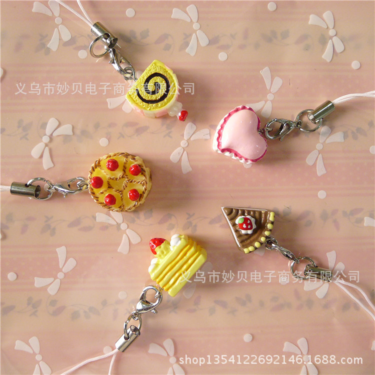 Simulación de tamaño pequeño pastel de fresa miniatura comida y juego DIY teléfono móvil Shell material DIY gotas para los oídos material