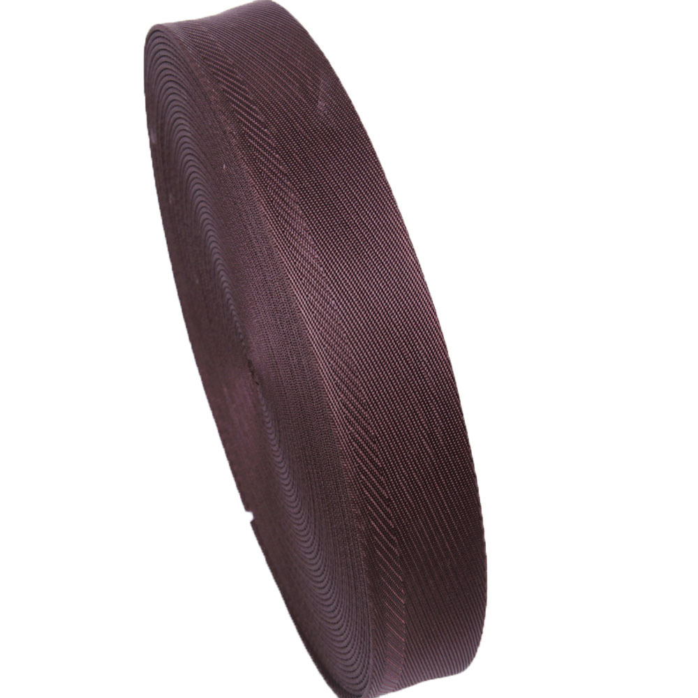 现货 3.8CM  一寸半 啡色 斜纹 加厚 锦纶织带 电脑提花 尼龙带