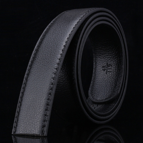 Litchi pattern men's belt, headless automatic buckle belt, body tread belt strip manufacturer wholesale