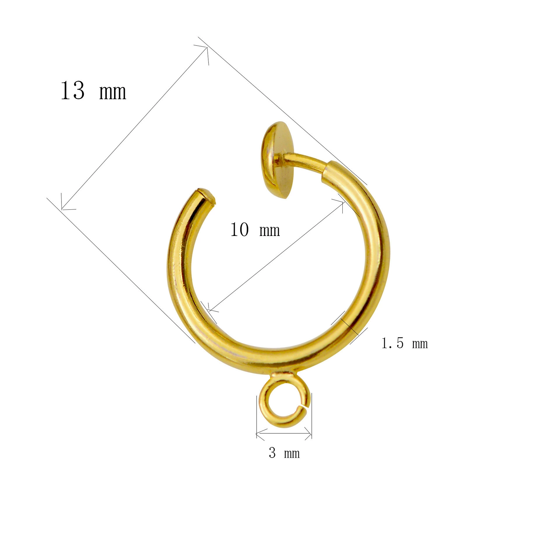 Invisible ear clips, accessory, accessories, Korean style, 13mm, no pierced ears, DIY