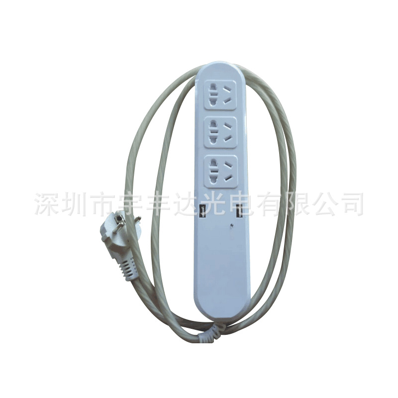 多功能智能发光排插 家用创意流光电源线 带双USB接口插线板