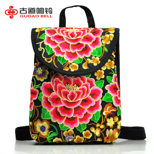 Ethnic style bag embroidered small backpack Yunnan embroidered bag embroidered backpack women's bag Foreign trade embroidered bag wholesale