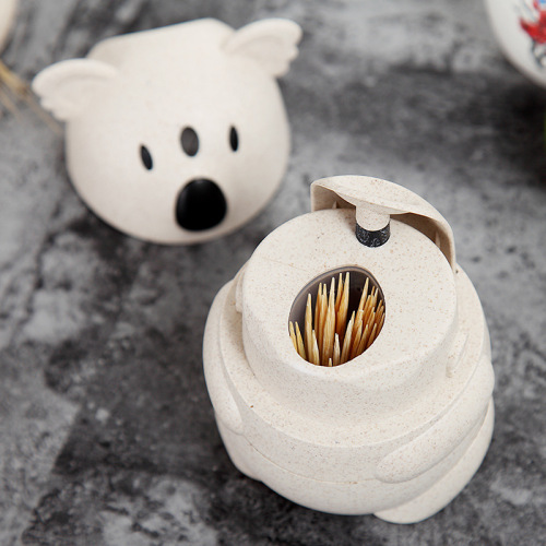 Creative automatic push-type toothpick box for home use, advertising cute toothpick jar, restaurant storage cartoon toothpick