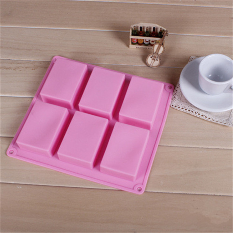 先询价6连长方形硅胶蛋糕硅胶手工皂模具长方形100ml手工皂模具
