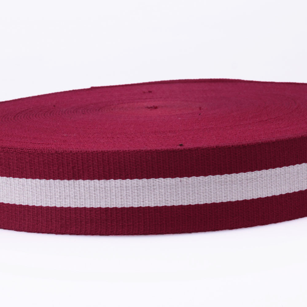 现货3.2公分红间白仿棉织带手提袋涤棉手提带1寸2分双色棉带