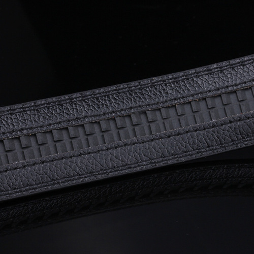 Litchi pattern men's belt, headless automatic buckle belt, body tread belt strip manufacturer wholesale