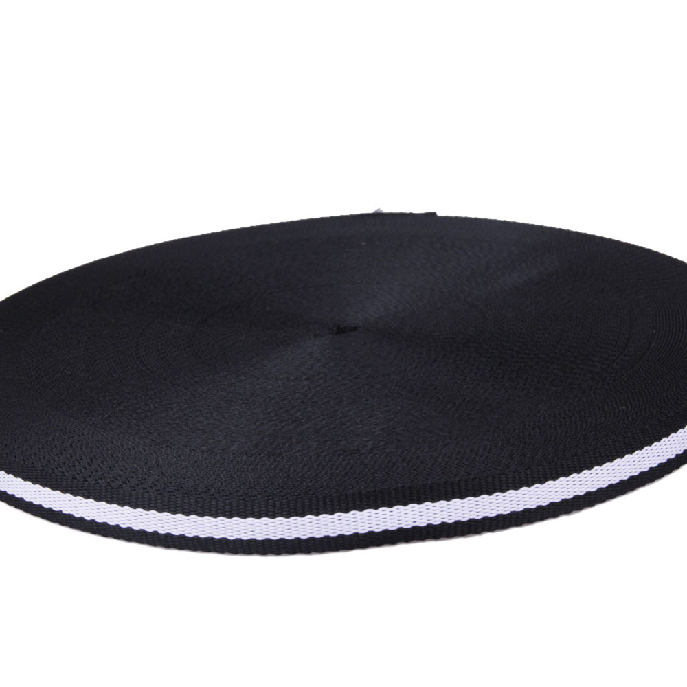 直售现货 15mm 白间黑 涤棉服饰装饰带 5分 1.5cm 仿棉织带