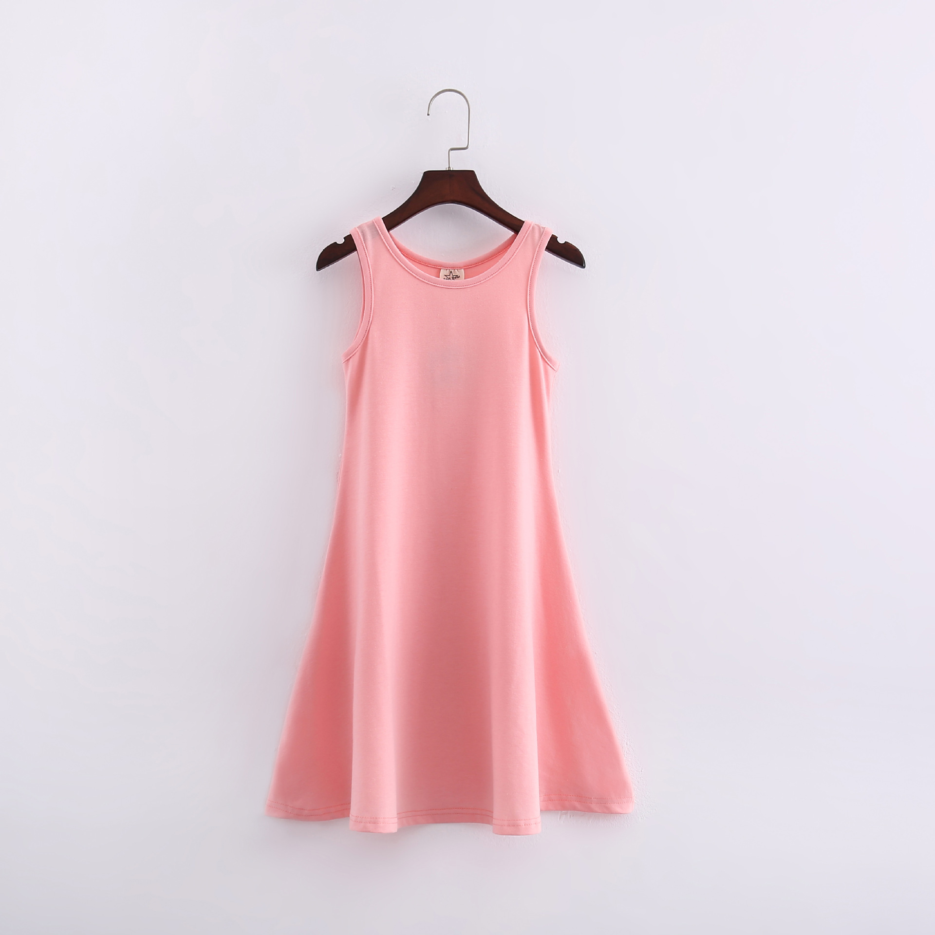 Estilo coreano de los niños ropa de verano de las niñas falda chaleco estilo lindo europeo y americano vestido fresco de los niños falda de algodón padre-niño ropa de las mujeres