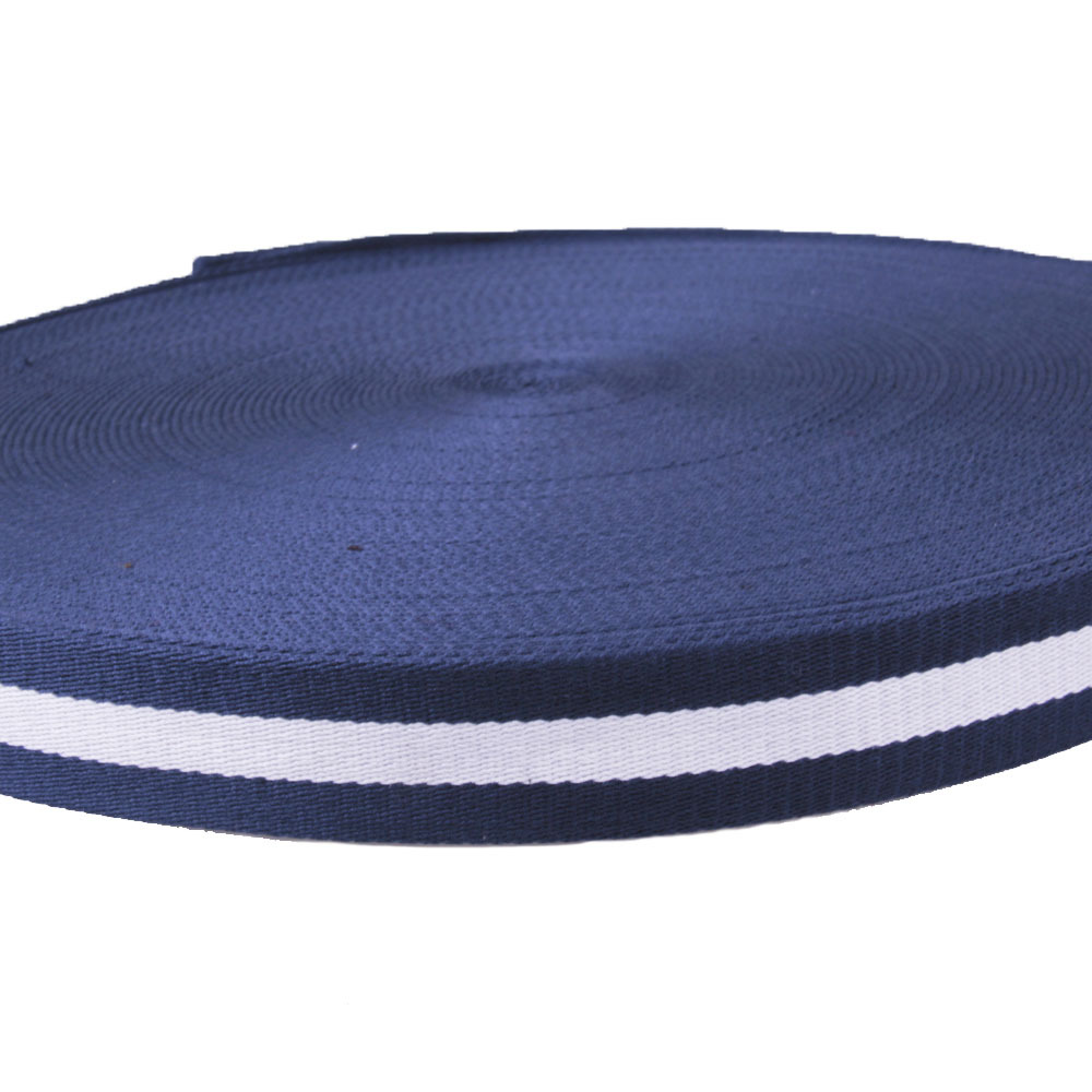 广东工厂 现货 3.8cm 1.5寸 1寸2分 加厚 蓝间白 斜纹 涤棉织带