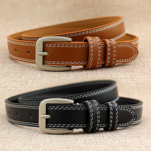 Retro Fashion Pin Buckle Decorative Thin Belt Women Korean Style Black Belt Women's Trouser Belt Versatile Multi-Color One Piece Dropshipping