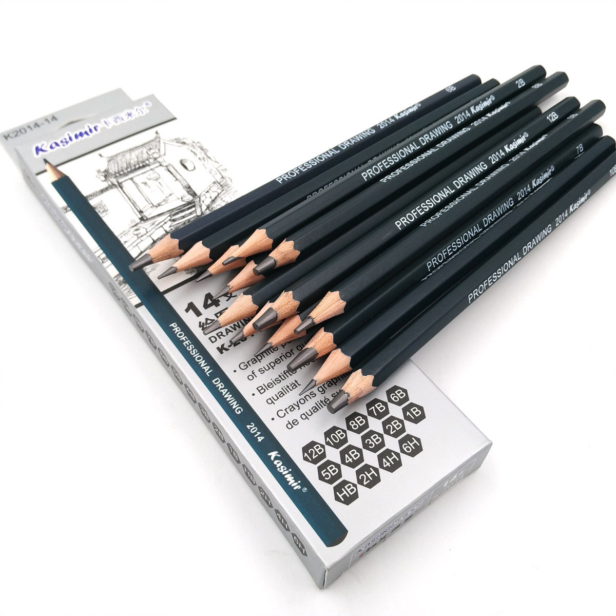 Casimir14 Mixed Pencils Sketching Painting Pencil Set Pencil Box Of14 Pieces For