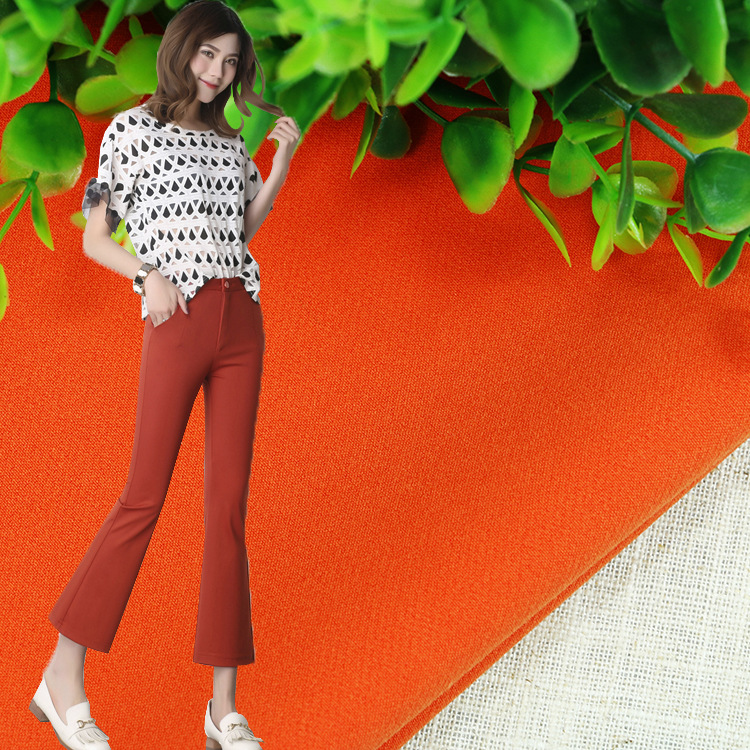 厂家直销 T/R弹力全涤染色布 时尚女装男装童装面料箱包鞋料