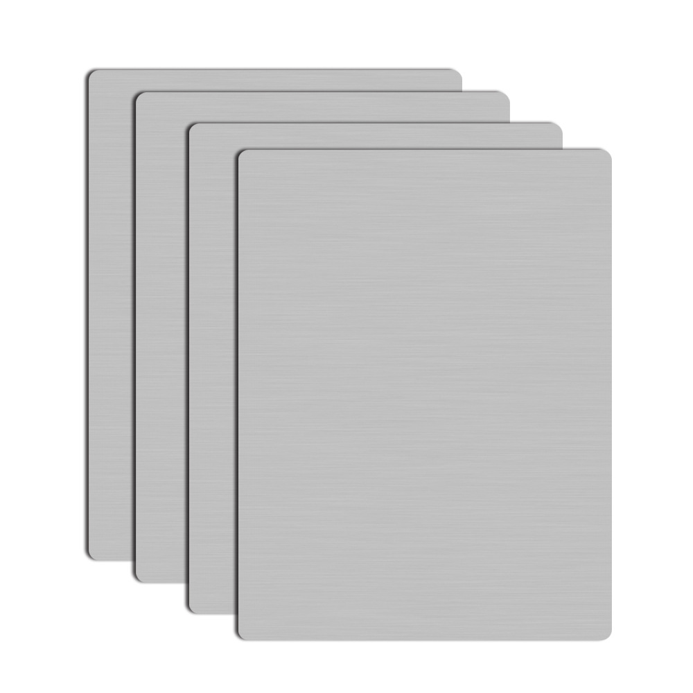 Placa de aluminio recubierta de transferencia térmica 0,45mm HD publicidad signo logo material blanco puro placa de metal cepillado luz del grano