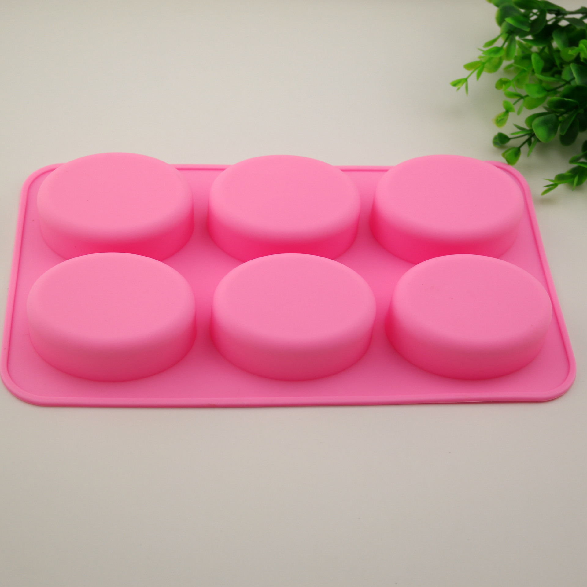 厂家供应硅胶蛋糕模6连椭圆形巧克力模手工皂模果冻布丁模具