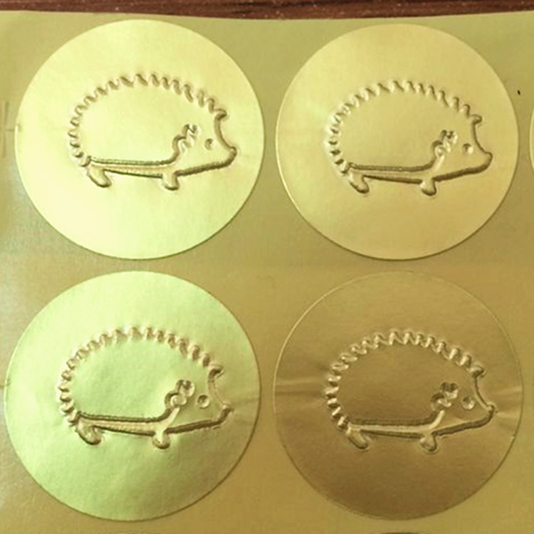 金箔纸贴纸不干胶击凸动物形状 金色凹凸贴纸立体感标贴不干胶