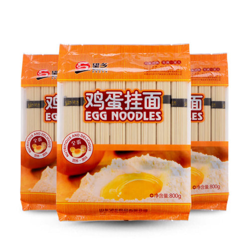 Wholesale Shandong Manufacturer Supply Xiangxiang Egg Noodles 800g Cold Noodles imitation handmade noodles Cooking Oil and Grain Products