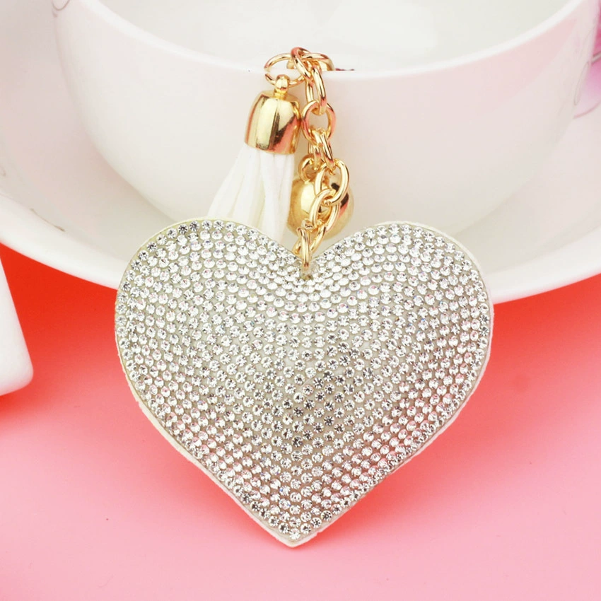 Брелок (в стиле Chanel) сердце с кисточкой, аксессуар DIY, 9×8×2 см