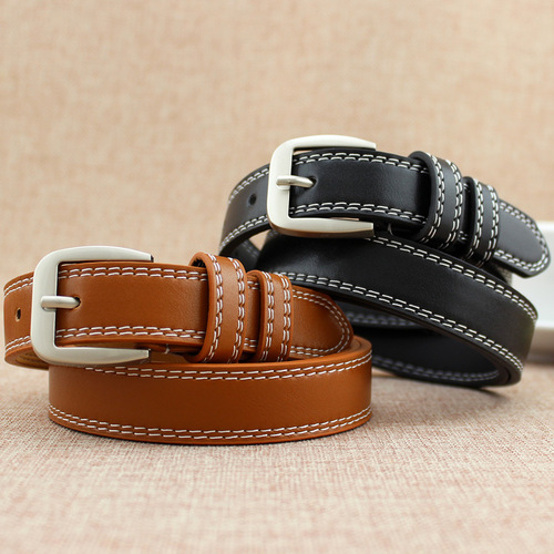 Retro Fashion Pin Buckle Decorative Thin Belt Women Korean Style Black Belt Women's Trouser Belt Versatile Multi-Color One Piece Dropshipping