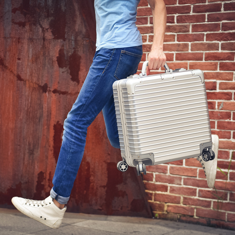 18 inch boarding box universal wheel small travel trolley case multi-purpose business men and women aluminum box password box hard box tide 18 inch boarding box universal wheel small travel trolley case multi-purpose business men and women aluminum box password box hard box tide