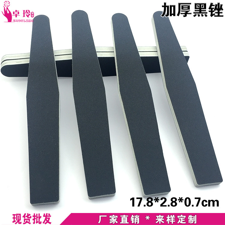 Espesor lima de uñas de diamante tira de molienda negro lima de uñas engrosada EVA arte de uñas tira de arena