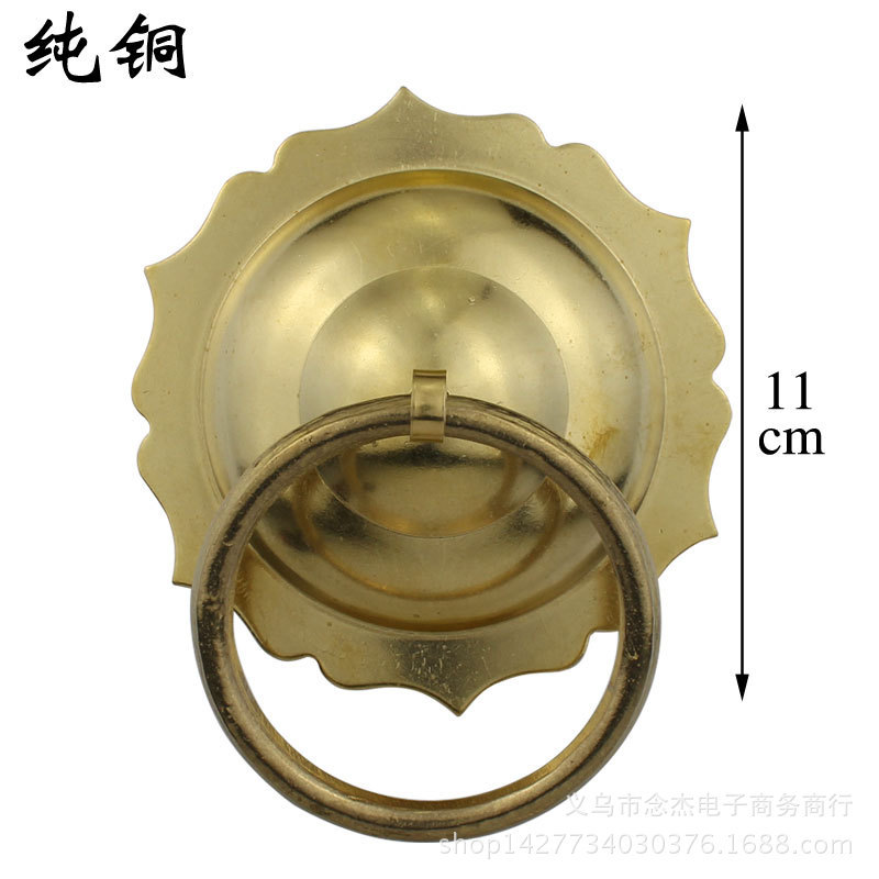 11cm Copper Handle Lion Head Door Ring Chinese All Copper Handle Ming and Qing Antique Handle Gate Handle