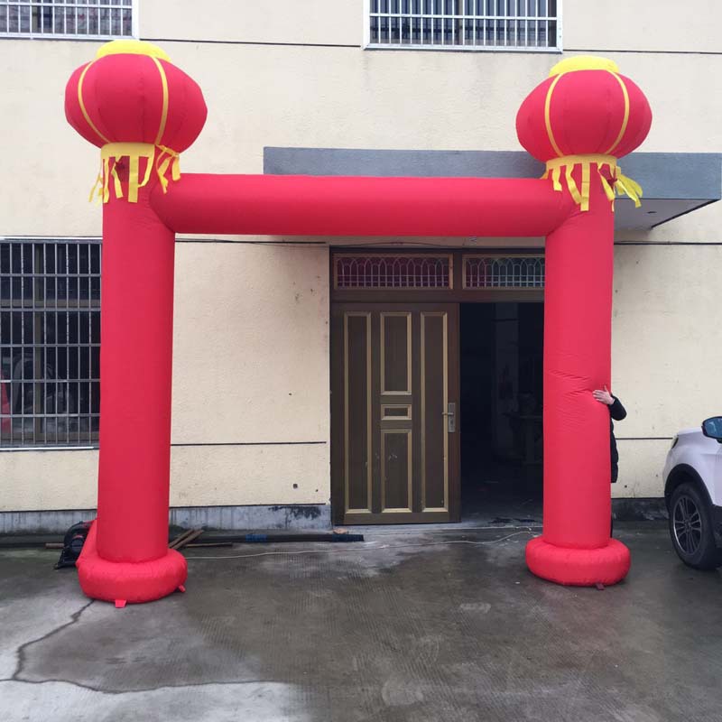 厂家直供开业庆典充气立柱拱门灯笼柱拱门广告活动充气凯旋门气模