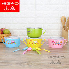 不鏽鋼泡麵杯卡通泡麵碗 加大單耳兒童碗雙耳兒童碗 卡通快餐杯