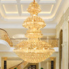 Elite golden crystal pendant for living room, hotel ceiling lamp, lights