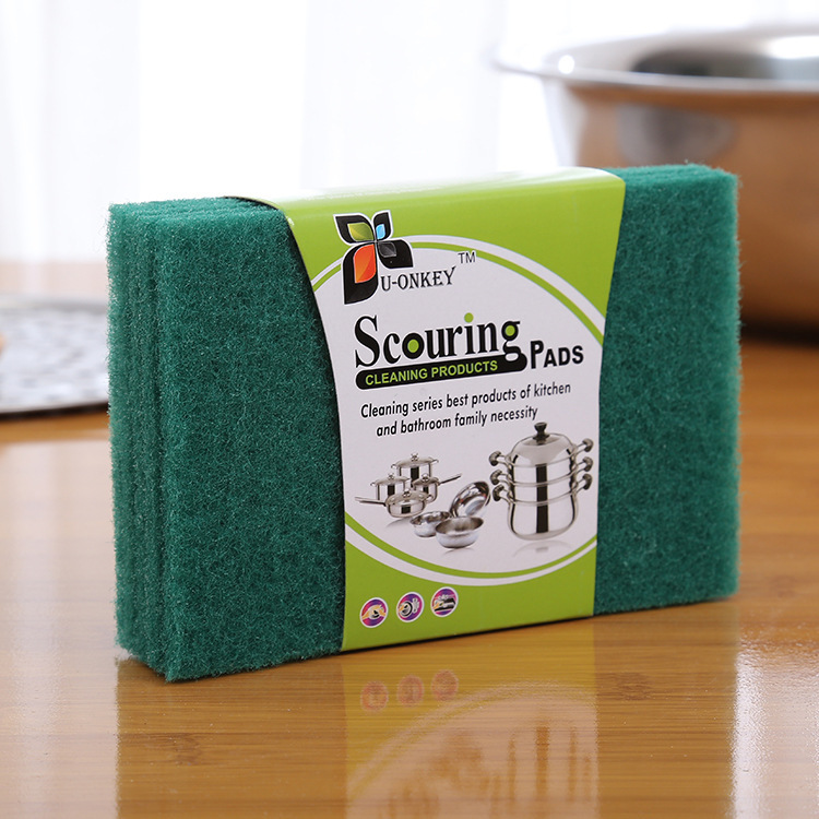 Affordable Cleaning Supplies Five-piece Green Sponge Wipe Pot Bowl Cleaning Gadget Green Sponge Wipe