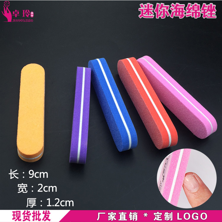 En stock suministro de mini Lima de esponja lavable de doble cara de pulido superficie de uñas fototerapia pegamento mini lima de uñas