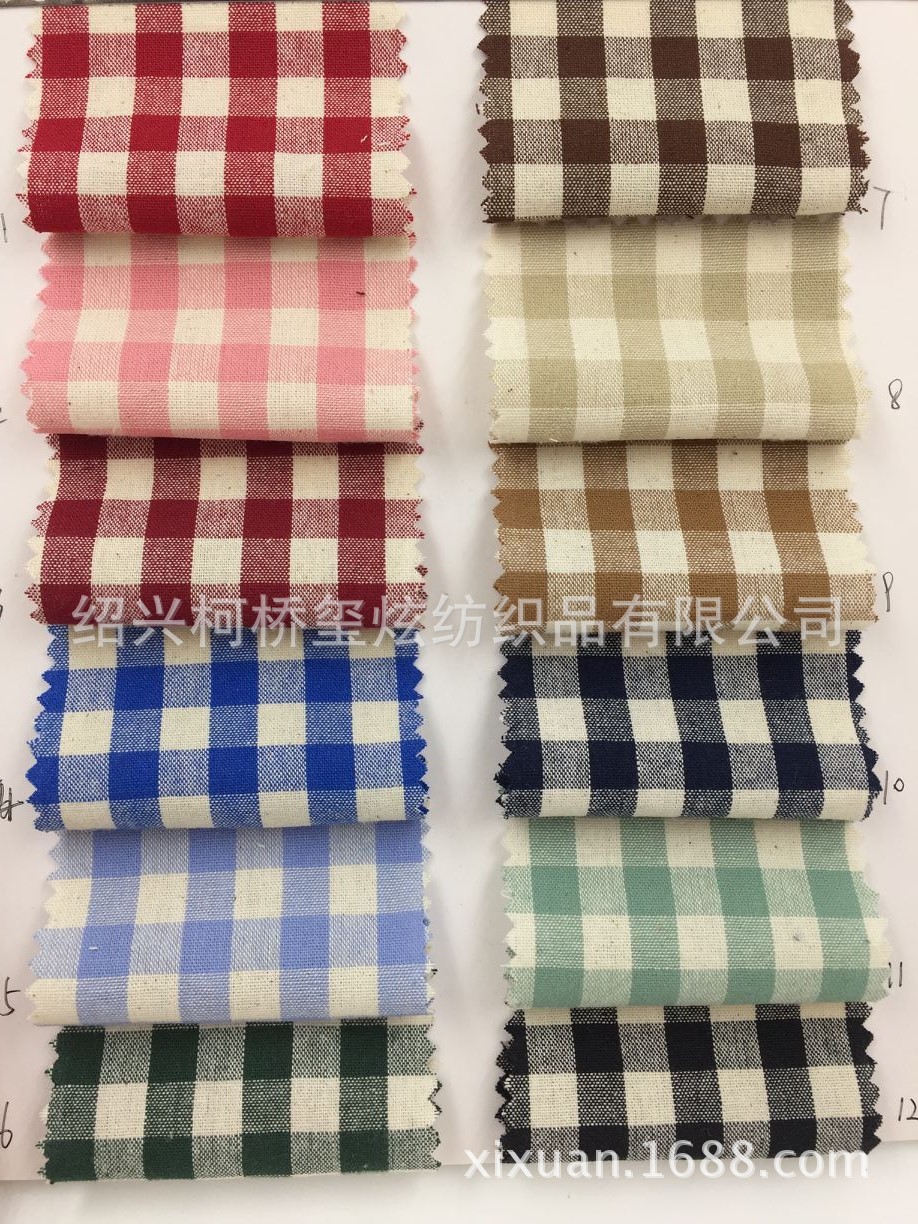 现货供应 全棉色织布 全棉色织格子面料 女装童装衬衫连衣裙面料
