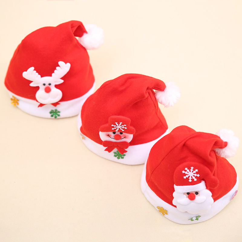 Christmas Kids Hat Christmas Gift Children's Christmas Hat Christmas Decal Cartoon Hat Kids Hat_voghion.com