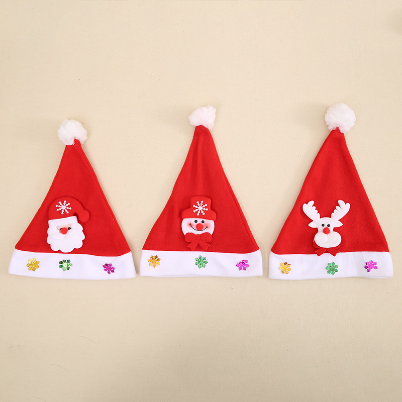 Christmas Kids Hat Christmas Gift Children's Christmas Hat Christmas Decal Cartoon Hat Kids Hat_voghion.com